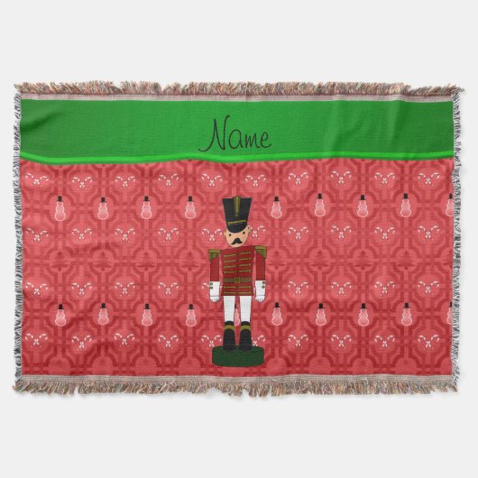 Persoonlijke naam nutcracker red snewman trellis deken (Voorkant)