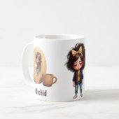 Persoonlijke naam & O Slaperige ochtend geruite ka Koffiemok (Voorkant links)