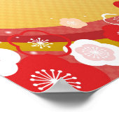 Persoonlijke naam of tekst Aziatische Floral Abstr Poster (Hoek)