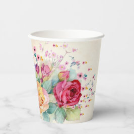 Persoonlijke naam of tekst boeket rozen bruiloft papieren bekers