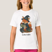 Persoonlijke naam of tekst met Fox Tea T-shirt (Voorkant)