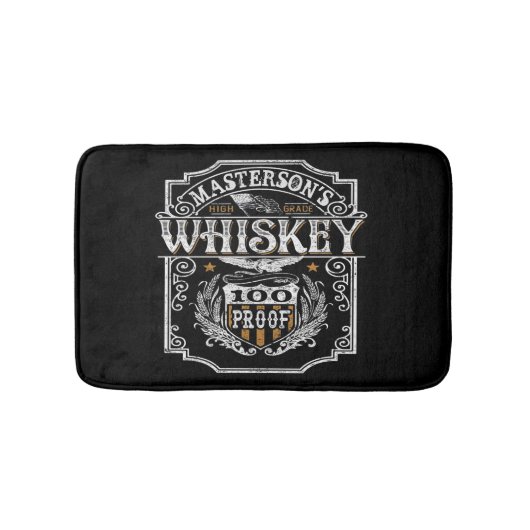 Persoonlijke NAAM Old West Whiskey Brewery Bar Badmat (Voorkant)