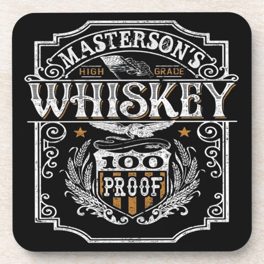 Persoonlijke NAAM Old West Whiskey Brewery Bar Bier Onderzetter (Voorkant)