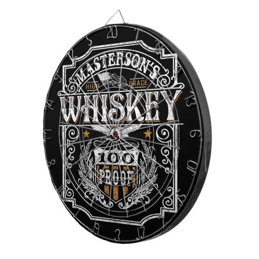 Persoonlijke NAAM Old West Whiskey Brewery Bar Dartbord (Voorkant Rechts)