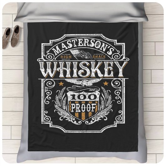 Persoonlijke NAAM Old West Whiskey Brewery Bar Fleece Deken