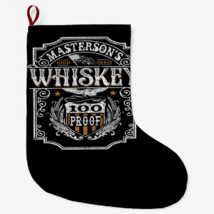 Persoonlijke NAAM Old West Whiskey Brewery Bar Grote Kerstsok