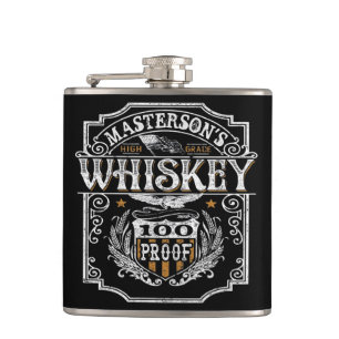 Persoonlijke NAAM Old West Whiskey Brewery Bar Heupfles