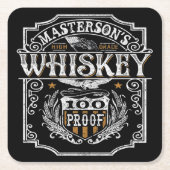 Persoonlijke NAAM Old West Whiskey Brewery Bar Kartonnen Onderzetters (Voorkant)