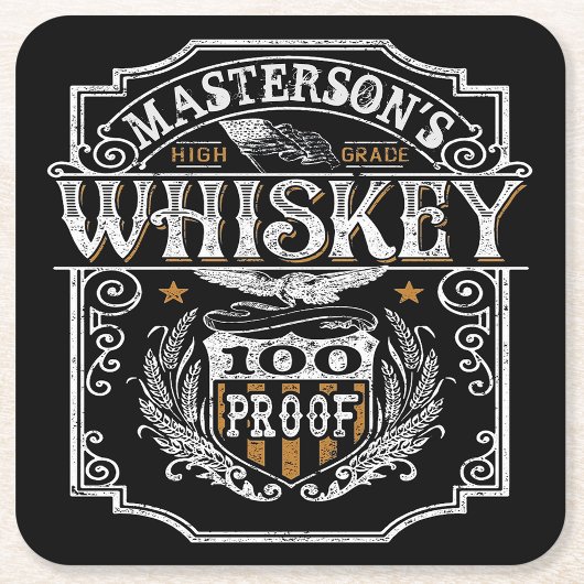 Persoonlijke NAAM Old West Whiskey Brewery Bar Kartonnen Onderzetters