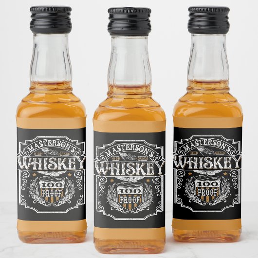 Persoonlijke NAAM Old West Whiskey Brewery Bar Likeurfles Etiket