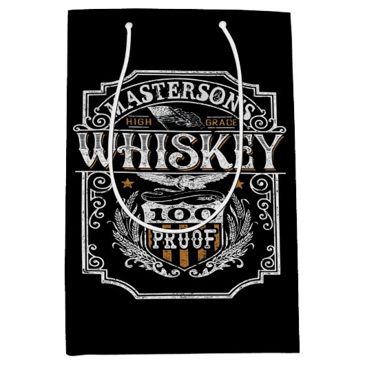 Persoonlijke NAAM Old West Whiskey Brewery Bar Medium Cadeauzakje (Voorkant)