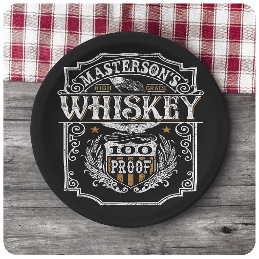 Persoonlijke NAAM Old West Whiskey Brewery Bar Papieren Bordje