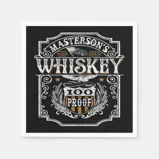 Persoonlijke NAAM Old West Whiskey Brewery Bar Servet (Voorkant)