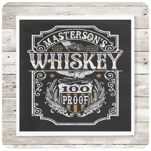Persoonlijke NAAM Old West Whiskey Brewery Bar Servet