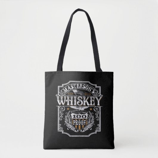 Persoonlijke NAAM Old West Whiskey Brewery Bar Tote Bag (Voorkant)