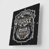 Persoonlijke NAAM Old West Whiskey Brewery Bar Vierkante Klok (Hoek)