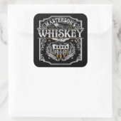 Persoonlijke NAAM Old West Whiskey Brewery Bar Vierkante Sticker (Tas)