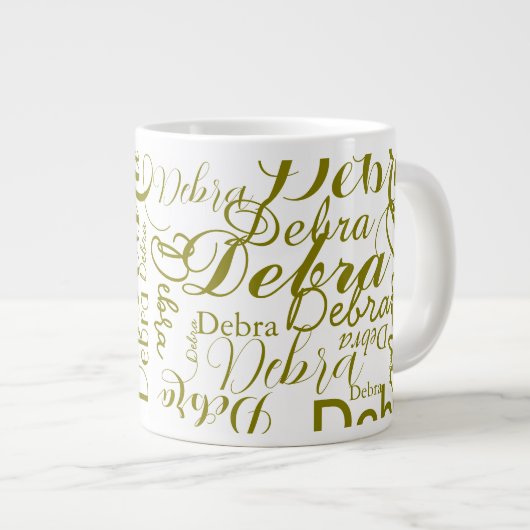 Persoonlijke naam Olijftypografie Grote Koffiekop (Voorkant rechts)