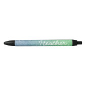  persoonlijke naam Ombre Glitter Blue Green Zwarte Inkt Pen (Voorkant)