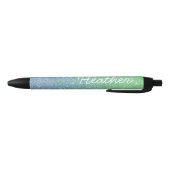  persoonlijke naam Ombre Glitter Blue Green Zwarte Inkt Pen (Bodem)