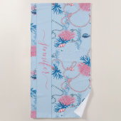 Persoonlijke naam onder het Zee Reef Pattern Strandlaken (Voorkant)