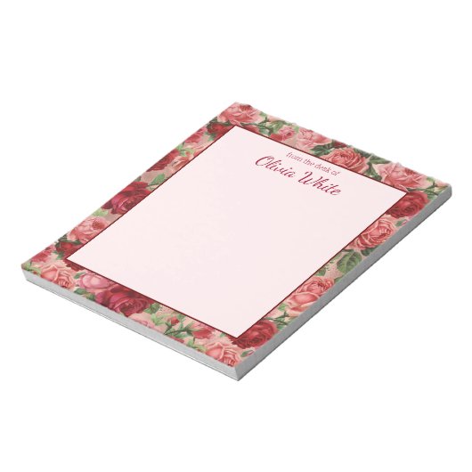 Persoonlijke naam op de schijf van het blocnote (Linkerzijde)