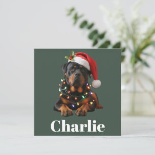 Persoonlijke Naam Op Maat Gemaakte Rottweiler Hond Feestdagenkaart