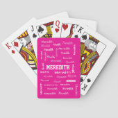 Persoonlijke naam op maat roze pokerkaarten (Achterkant)