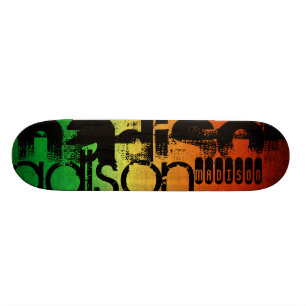 Persoonlijke naam op Neon Oranje Geel & Groen Skateboard