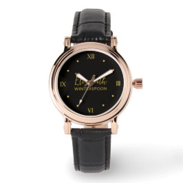 Persoonlijke naam op raven zwart horloge