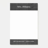 Persoonlijke naam op zwart hout post-it® notes (Voorkant)