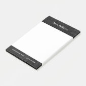 Persoonlijke naam op zwarte hout post-it® notes (Schuin)