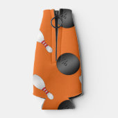 Persoonlijke naam oranje bowlingballen flesjeskoeler (Achterkant)