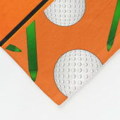 Persoonlijke naam oranje golfballen t-shirt fleece deken (Hoek)