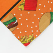 Persoonlijke naam oranje hamburgers frieten stippe fleece deken (Hoek)