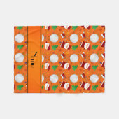 Persoonlijke naam oranje kerst golfing fleece deken (Voorkant (Horizontaal))
