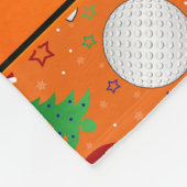 Persoonlijke naam oranje kerst golfing fleece deken (Hoek)