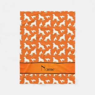 Persoonlijke naam oranje Kuvasz-honden Fleece Deken