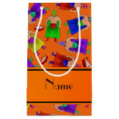 Persoonlijke naam oranje mexicaanse worsteling klein cadeauzakje (Voorkant)