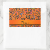 Persoonlijke naam oranje mountainbikes rechthoekige sticker (Tas)