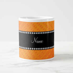 Persoonlijke naam oranje polka-punten grote koffiekop