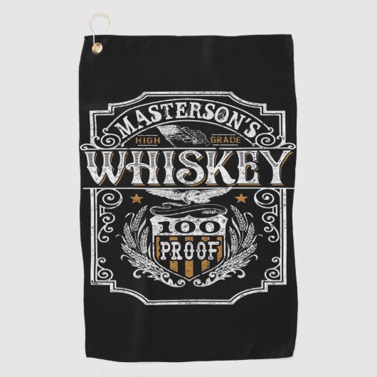Persoonlijke NAAM Oud-West Whiskey Brouwerij Bar Golfhanddoek (Voorkant)