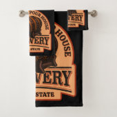 Persoonlijke naam Oude eik Barrel Beer Keg Brewery Bad Handdoek (Insitu)