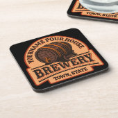 Persoonlijke naam Oude eik Barrel Beer Keg Brewery Bier Onderzetter (Linkerzijde)