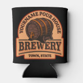 Persoonlijke naam Oude eik Barrel Beer Keg Brewery Blikjeskoeler (Achterkant)