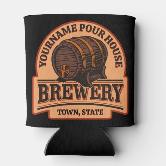 Persoonlijke naam Oude eik Barrel Beer Keg Brewery Blikjeskoeler (Achterkant)