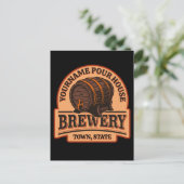 Persoonlijke naam Oude eik Barrel Beer Keg Brewery Briefkaart (Staand voorkant)