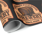 Persoonlijke naam Oude eik Barrel Beer Keg Brewery Cadeaupapier (Rol Hoek)