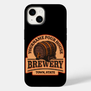 Persoonlijke naam Oude eik Barrel Beer Keg Brewery Case-Mate iPhone 14 Hoesje