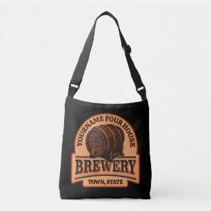 Persoonlijke naam Oude eik Barrel Beer Keg Brewery Crossbody Tas